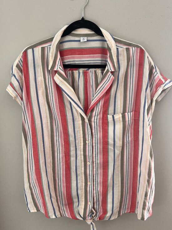 Old Navy Tops - Old Navy Multi Coloured Striped Blouse, Size XL